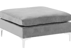 Beliani 4-Istuttava Kulmasohva Ja Rahi Sametti Oikeak. Harmaa Evja Cheap