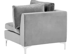 Beliani 4-Istuttava Kulmasohva Ja Rahi Sametti Oikeak. Harmaa Evja Cheap