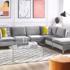 Beliani 5-Istuttava Kulmasohva Ja Rahi Sametti Vasenk. Harmaa Evja Fashion