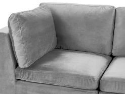 Beliani 5-Istuttava Kulmasohva Ja Rahi Sametti Vasenk. Harmaa Evja Fashion