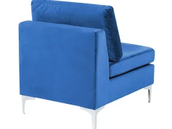 Beliani 4-Istuttava Kulmasohva Ja Rahi Sametti Vasenk. Laivastonsininen Evja Cheap