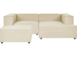 Beliani 2-Istuttava Kulmasohva Ja Rahi Pellava Vasenk. Beige Aprica Flash Sale