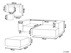 Beliani 2-Istuttava Kulmasohva Ja Rahi Pellava Vasenk. Beige Aprica Flash Sale