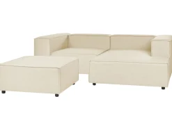 Beliani 2-Istuttava Kulmasohva Ja Rahi Pellava Vasenk. Beige Aprica Flash Sale