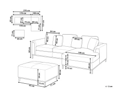Beliani 5-Istuttava Kulmasohva Ja Rahi Kangas Vasenk. Tummanharmaa Oslo Cheap