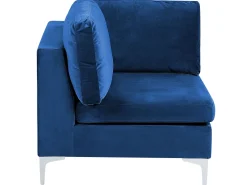 Beliani 5-Istuttava Kulmasohva Ja Rahi Sametti Vasenk. Laivastonsininen Evja Outlet