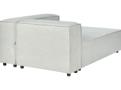 Beliani 2-Istuttava Kulmasohva Ja Rahi Pellava Vasenk. Vaaleanharmaa Aprica Flash Sale