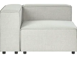 Beliani 2-Istuttava Kulmasohva Ja Rahi Pellava Vasenk. Vaaleanharmaa Aprica Flash Sale