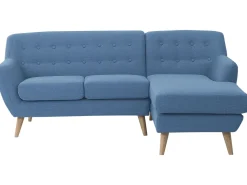 Beliani 3-Istuttava Kulmasohva Kangas Vasenk. Sininen Motala Outlet