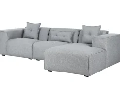 Beliani 3-Istuttava Kulmasohva Kangas Vasenk. Harmaa Dolva Online