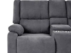 Beliani 5-Istuttava Kulmasohva Kangas Sahkosaadettava Usb-Portti Tummanharmaa Rokke Discount