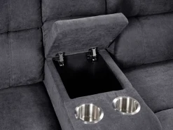 Beliani 5-Istuttava Kulmasohva Kangas Sahkosaadettava Usb-Portti Tummanharmaa Rokke Discount