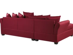 Beliani 3-Istuttava Kulmasohva Kangas Oikeak. Tummanpunainen Vikna Cheap