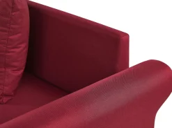 Beliani 3-Istuttava Kulmasohva Kangas Oikeak. Tummanpunainen Vikna Cheap
