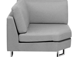 Beliani 6-Istuttava Kulmasohva Kangas Vasenk. Vaaleanharmaa Stockholm Sale