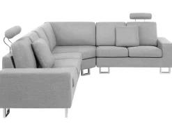 Beliani 6-Istuttava Kulmasohva Kangas Vasenk. Vaaleanharmaa Stockholm Sale