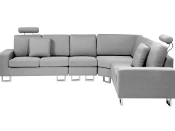 Beliani 6-Istuttava Kulmasohva Kangas Vasenk. Vaaleanharmaa Stockholm Sale