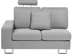 Beliani 6-Istuttava Kulmasohva Kangas Vasenk. Vaaleanharmaa Stockholm Sale