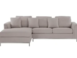 Beliani 4-Istuttava Kulmasohva Kangas Oikeak. Beige Oslo New