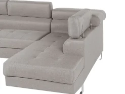 Beliani 5-Istuttava Kulmasohva Kangas Vasenk. Vaaleanharmaa Norrea Shop