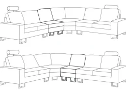 Beliani 6-Istuttava Kulmasohva Kangas Oikeak. Tummanharmaa Stockholm Best Sale