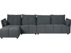 Beliani 4-Istuttava Kulmasohva Kangas Oikeak. Grafiitinharmaa Tomra Store