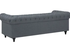 Beliani 6-Istuttava Kulmasohva Kangas Oikeak. Vaaleanharmaa Chesterfield Best