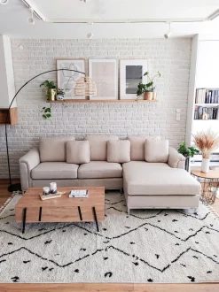 Beliani 4-Istuttava Kulmasohva Kangas Vasenk. Beige Oslo Discount