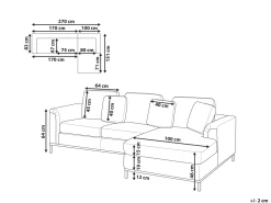 Beliani 4-Istuttava Kulmasohva Kangas Vasenk. Beige Oslo Discount