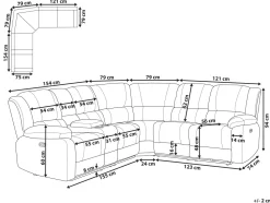 Beliani 5-Istuttava Kulmasohva Kangas Sahkosaadettava Usb-Portti Ruskeanharmaa Rokke Best