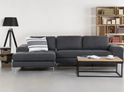 Beliani 4-Istuttava Kulmasohva Kangas Oikeak. Tummanharmaa Kiruna Best