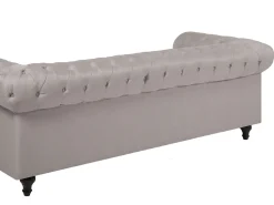 Beliani 6-Istuttava Kulmasohva Kangas Oikeak. Beige Chesterfield Hot