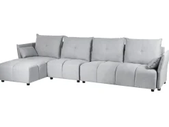 Beliani 4-Istuttava Kulmasohva Kangas Oikeak. Vaaleanharmaa Tomra Outlet