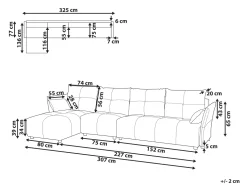 Beliani 4-Istuttava Kulmasohva Kangas Oikeak. Vaaleanharmaa Tomra Outlet