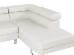 Beliani 5-Istuttava Kulmasohva Keinonahka Vasenk. Valkoinen Norrea Outlet