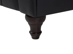 Beliani 6-Istuttava Kulmasohva Keinonahka Oikeak. Musta Chesterfield Sale