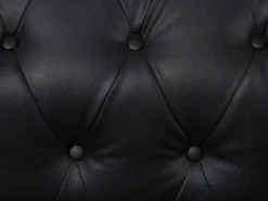 Beliani 6-Istuttava Kulmasohva Keinonahka Oikeak. Musta Chesterfield Sale