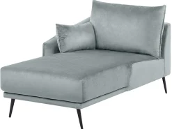 Beliani 3-Istuttava Kulmasohva Led-Valoilla Sametti Oikeak. Harmaa Varde Sale