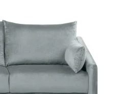 Beliani 3-Istuttava Kulmasohva Led-Valoilla Sametti Oikeak. Harmaa Varde Sale