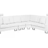 Beliani 6-Istuttava Kulmasohva Nahka Vasenk. Valkoinen Stockholm Cheap