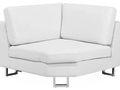Beliani 6-Istuttava Kulmasohva Nahka Vasenk. Valkoinen Stockholm Cheap
