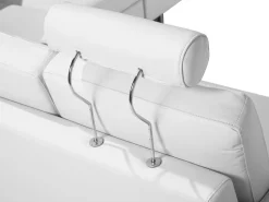 Beliani 6-Istuttava Kulmasohva Nahka Vasenk. Valkoinen Stockholm Cheap