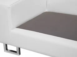 Beliani 6-Istuttava Kulmasohva Nahka Vasenk. Valkoinen Stockholm Cheap