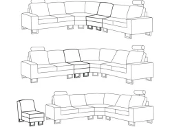 Beliani 6-Istuttava Kulmasohva Nahka Vasenk. Valkoinen Stockholm Cheap