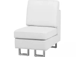 Beliani 6-Istuttava Kulmasohva Nahka Vasenk. Valkoinen Stockholm Cheap