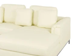 Beliani 4-Istuttava Kulmasohva Nahka Vasenk. Kermanvalkoinen Oslo New