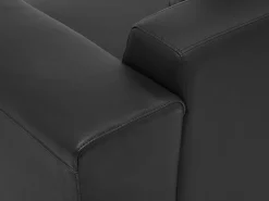 Beliani 3-Istuttava Kulmasohva Nahka Vasenk. Musta Lungo Best Sale