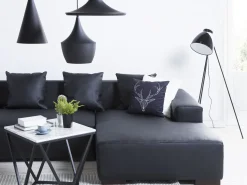 Beliani 3-Istuttava Kulmasohva Nahka Vasenk. Musta Lungo Best Sale