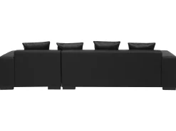 Beliani 3-Istuttava Kulmasohva Nahka Vasenk. Musta Lungo Best Sale