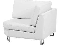 Beliani 6-Istuttava Kulmasohva Nahka Oikeak. Valkoinen Stockholm Outlet